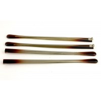 Завушник пластиковий світло-коричневий вузький з подвійним шарніром