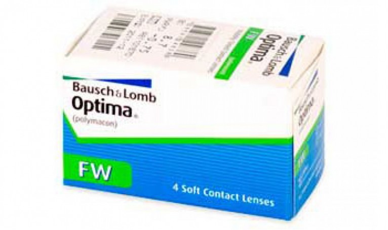 Линза контактная мягкая белая "Optima", Bausch and Lomb USA 4 шт.