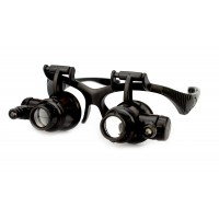 Очки-лупа с резинкой 9892GJ с подсветкой  (4 сменные насадки)