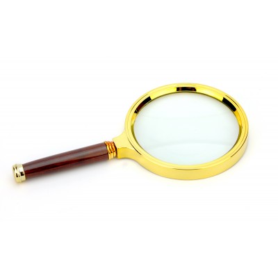 Лупа пластикова золото (лінза скло) 90мм Лупа пластикова золото (лінза скло) 90мм