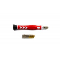 Викрутка металева (кольорова) 5 змінніх насадок